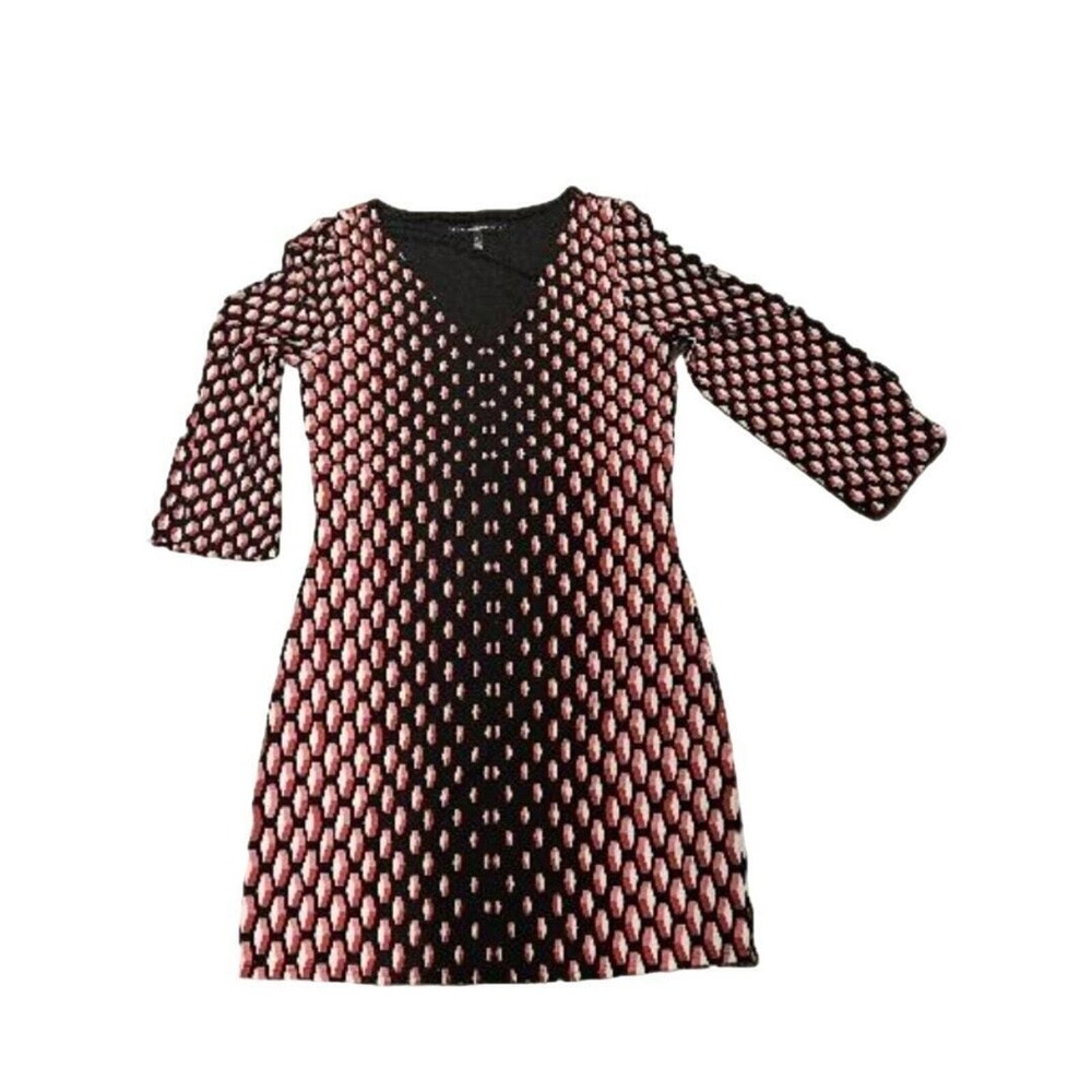 White‎ House Black Market Geometric Print Shift Dress Size Medium